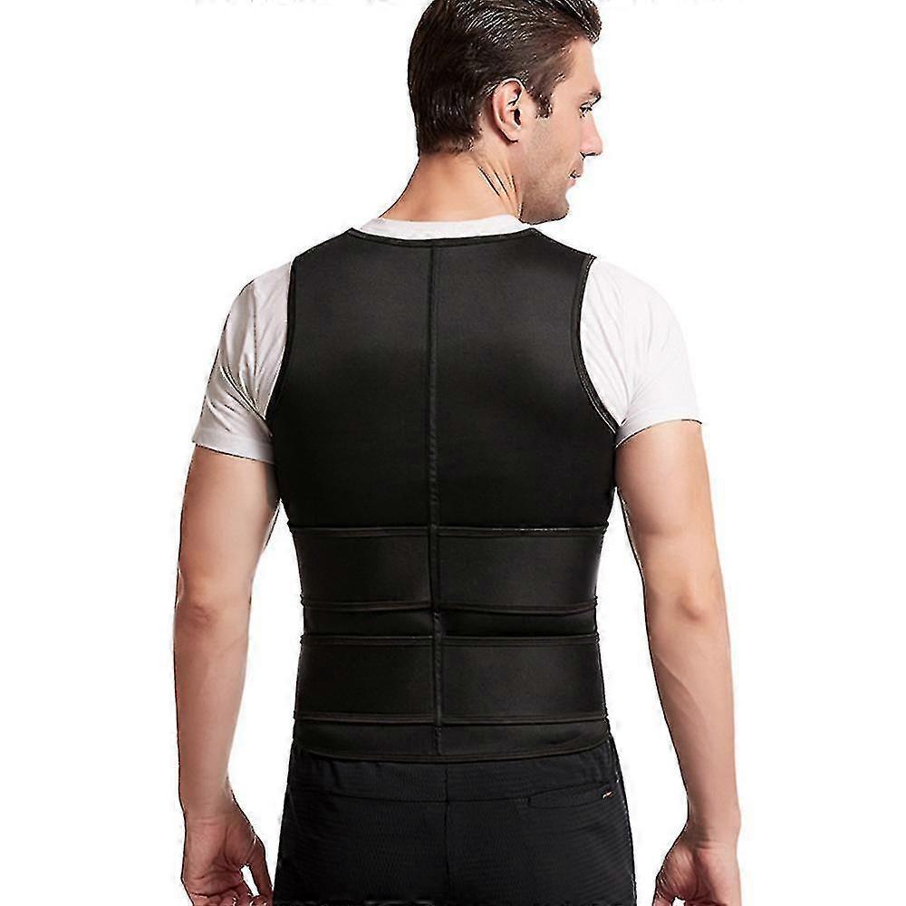 Men Body Shaper Waist Trainer Sauna Vest Double Belt Abdomen Slimming Sweat Vest Fitness Belt