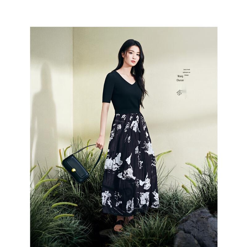 

LANCY Wang Churan Collection French Retro Slimming Little Black Dress S