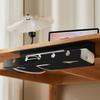 2Pcs Under Desk Cable Management Tray Self Adhesive Cable Storage Rack No Punching Cable Tray Basket for Power Strip Adapter