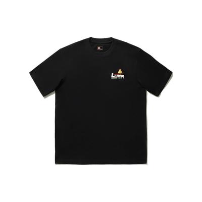 Li-Ning X Phil Hackett Bedrucktes Buchstaben Rundhals Locker Kurzarm T-Shirt Unisex Oberteile Schwarz AHSU213-5