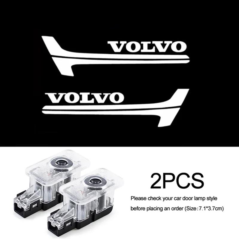 2Pcs HD Car Led Door Projector Lamp Welcome Light For Volvo Rdesign V40 V60 S60 S90 XC60 S40 XC40 XC90 Car Accessories