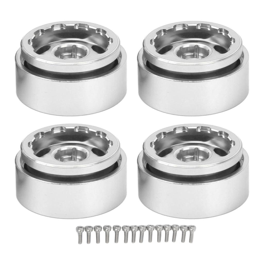4pcs RC Car Beadlock Wheels Rims Wear Resistance Aluminum Alloy 1.0 Inch Wheels Rims for Traxxas