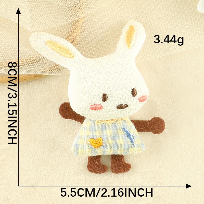Computer Embroidery Label Decorative Jewelry Doll Rabbit Three-Dimensional Patch Sticker Clothing Accessories Diy Hand-Embroidered Cloth Label