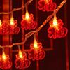 Waterproof Solar LED Red Lantern String Lights for Outdoor Courtyard, Spring Festival, and New Year Decorations