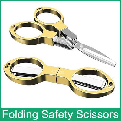 1PC Forbici da pesca Piombo in pelle Portatile Multifunzionale Acciaio inossidabile Pieghevole a forma di 8 Forbici da pesca Piccole forbici Attrezzatura da pesca Forniture