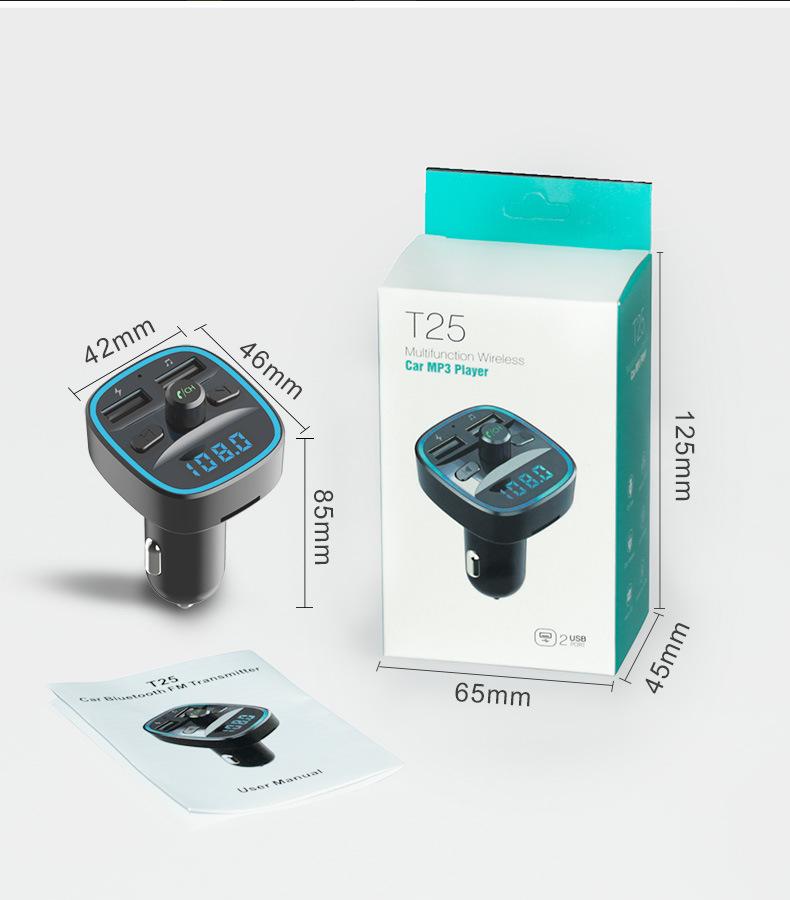 Car Bluetooth MP3 Player & Smart Voice Navigation with Dual USB Charger
