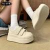 Thick-soled Heightening Velcro Board Shoes Women's 2025 New Fashion Small Women's Shoes Versatile Casual Sports White Shoes