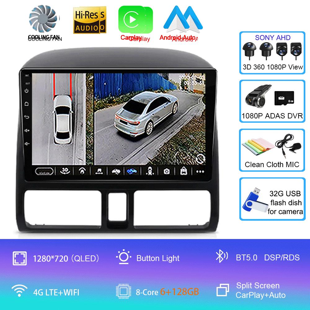 Android 14 Carplay Car Radio For Honda CRV CR-V 2001 - 2006 Multimedia Player GPS Navigation Head Unit 2din Stereo WIFI+4G