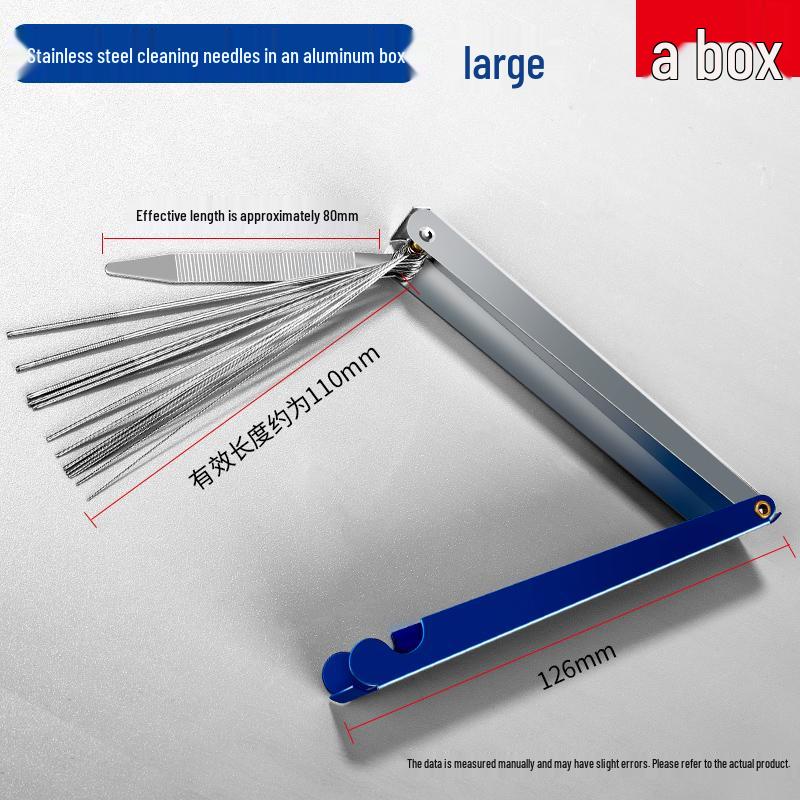 Stainless Steel Cutting Torch Cleaning Needle Set with Aluminum Box