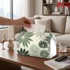 2D Flat 1pc, Tissue Box. Green Floral Pattern Napkin Dispenser, Reusable, Daily Desktop Tissue Organizer, Suitable for Kitchen Living Room Bedroom Bat