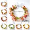 Colorful Artificial Flower Wreath Headband Realistic Spring Headpiece Bride Flower Crown  Holiday
