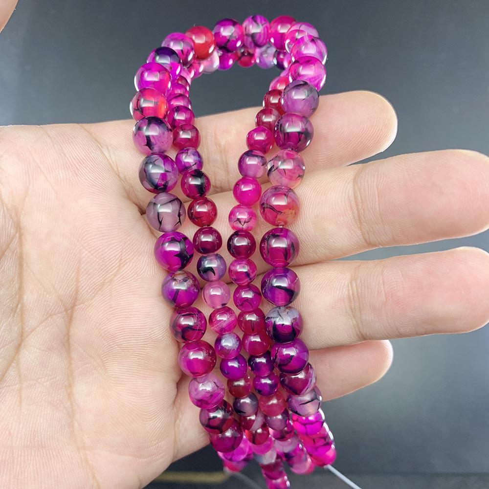 

Бусины из розового агата с рисунком дракона для самостоятельного изготовления ювелирных изделий 6mm 62pcs/string розовый