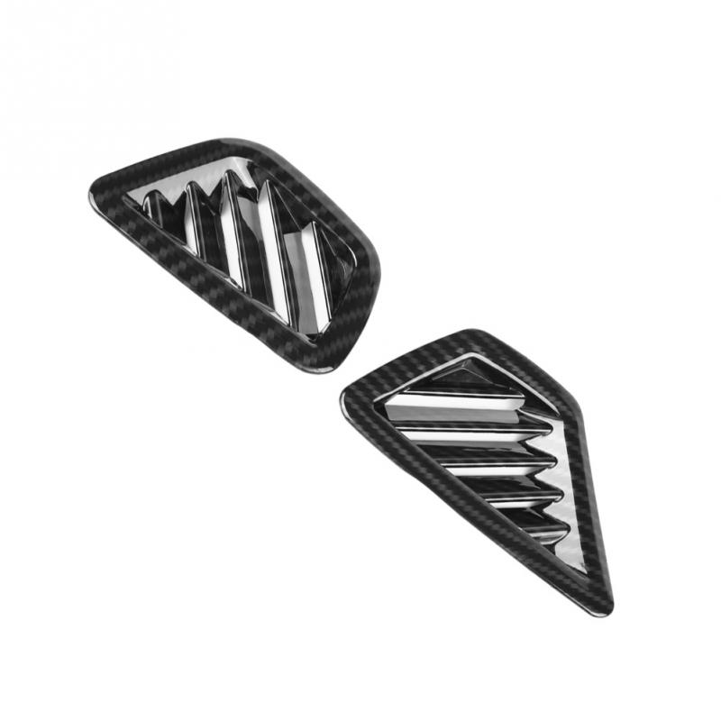 2pcs Car Carbon Fiber Dashboard Air Condition Vent Outlet Cover Trim Frame for BMW 5 Series G30 2017-2018 Car