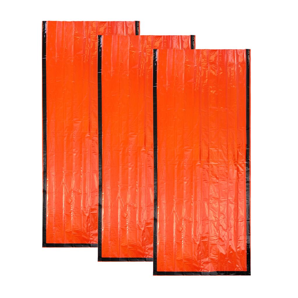 3pcs Emergency Sleeping Bag Thermal Rainproof Windproof Lightweight Survival Sleeping Bag for Camping Hiking Outdoor Envelope Sleeping Bag with Whistl