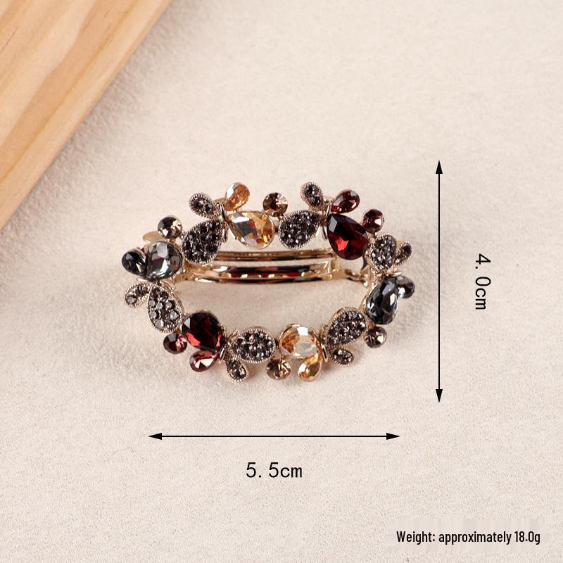 Luxus Mond-Haarspange mit Strasssteinen und Perlen im koreanischen Stil