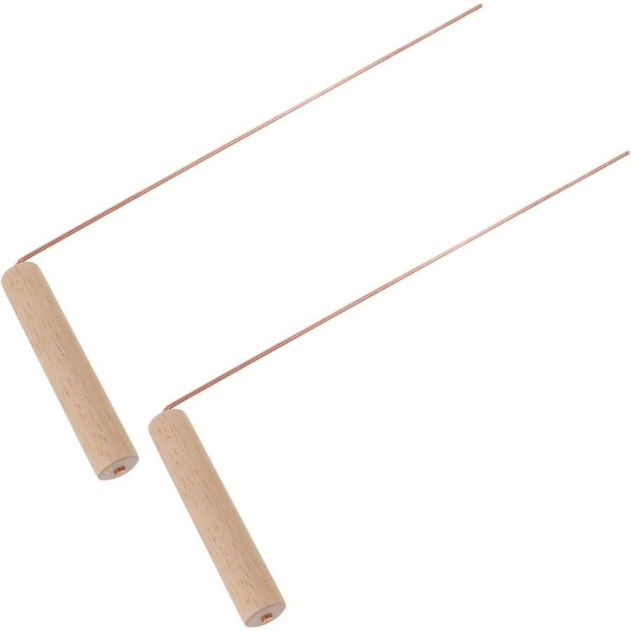 Dowsing Rods & Pendulum Divination Kit Set of 2 Real Copper L Rods, Quartz Pendulum, & Wooden Answer Board Spirit Rods To Find Water, Lost Objects