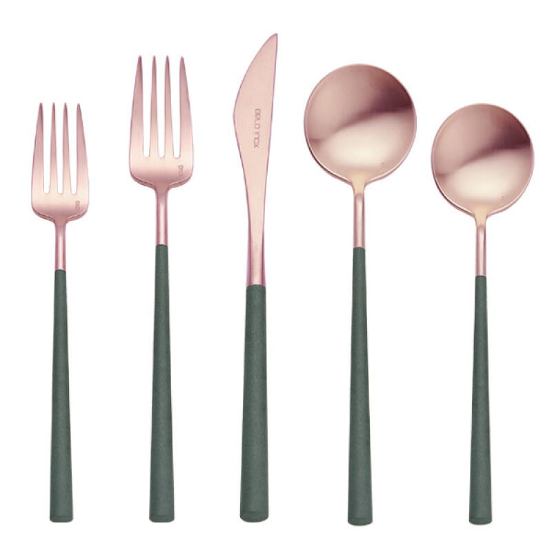 [belo inox] Emerald Rose Gold Cutlery 5-piece Set