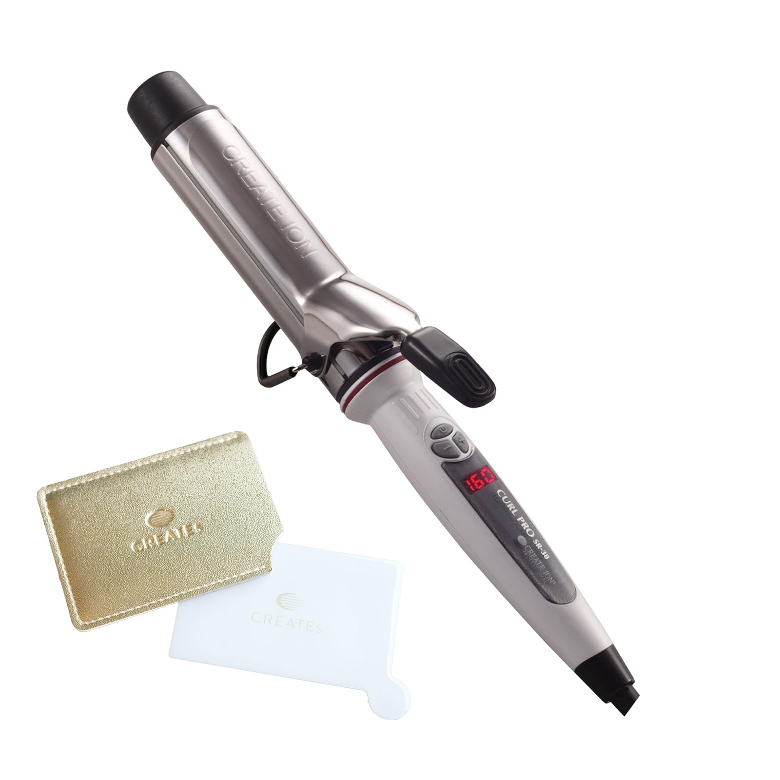 [Official Store Exclusive] Create Ion Curl Pro SR 38mm Hair Iron, Professional Grade, Shiny Hair, Original Mirror Set C73312 белый