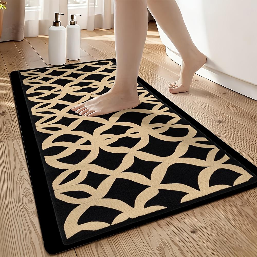Modern Geometric Welcome Door Mat for Entryway Floor Rug Indoor Hallway Mat House Decor 40x60cm Black Beige