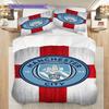 """Manchester City Football Club Emblem" Dreiteiliges Set""" (1 Bettbezug + 2 Kissenbezüge, ohne Füllung) 2D-Flache Bettbezug und Kissenbezug