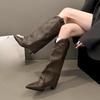 Fashion Sleeve Slim-heel Single Boots Autumn New Pointed Toe Anti-slip Wear-resistant Tall Boots
