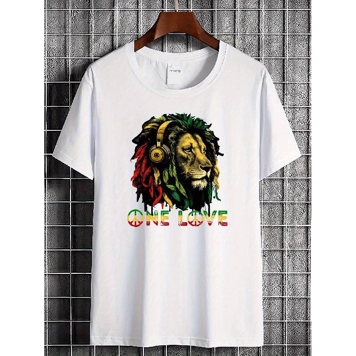 Introducing a New Limited Edition T-Shirt Featuring The Reggae Lion of Judah, Designed with Rastafari Colors And a Headphone Motif. This Unisex S