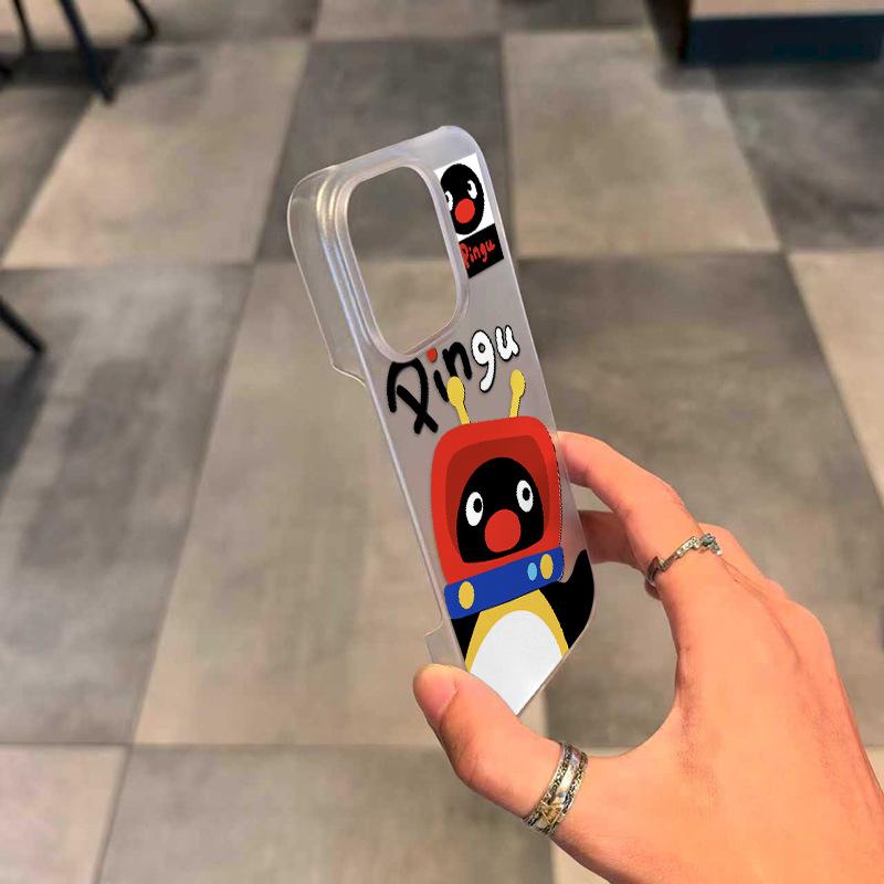 

ТВ Пингвин для Apple 17 Чехол для телефона для IPhone 16 Promax Матовый 15 Plus Новый 14 Личность For Apple X/XS (Lens Frame Flat)