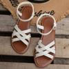 Flat Sandals Women's Breathable Beach Elastic Cross Strap Sandals Women's Outer Wear