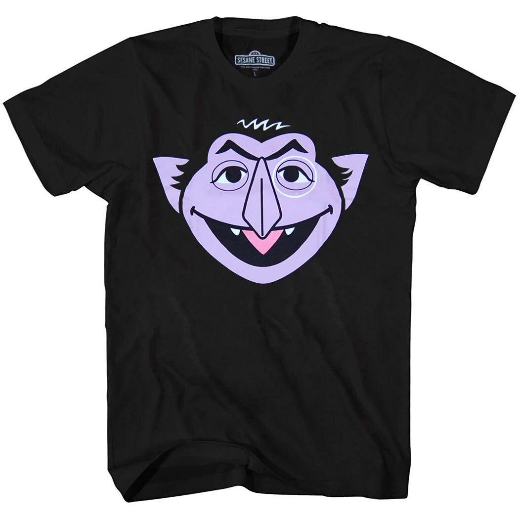 Sesame Street Count Von Count Face Adult 100% Cotton T-shirt Mens Tees Top 2XL