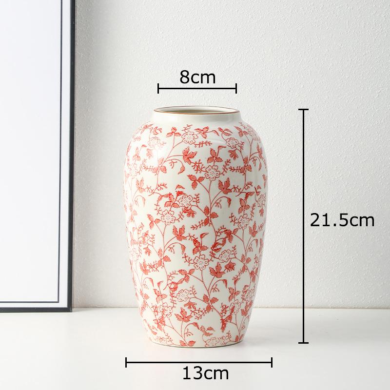 Blue and White Porcelain Vase Elegant Classical Flowers Pot Desk Decoration Flower Arrangement Floral Vases Room Aesthetic Decor