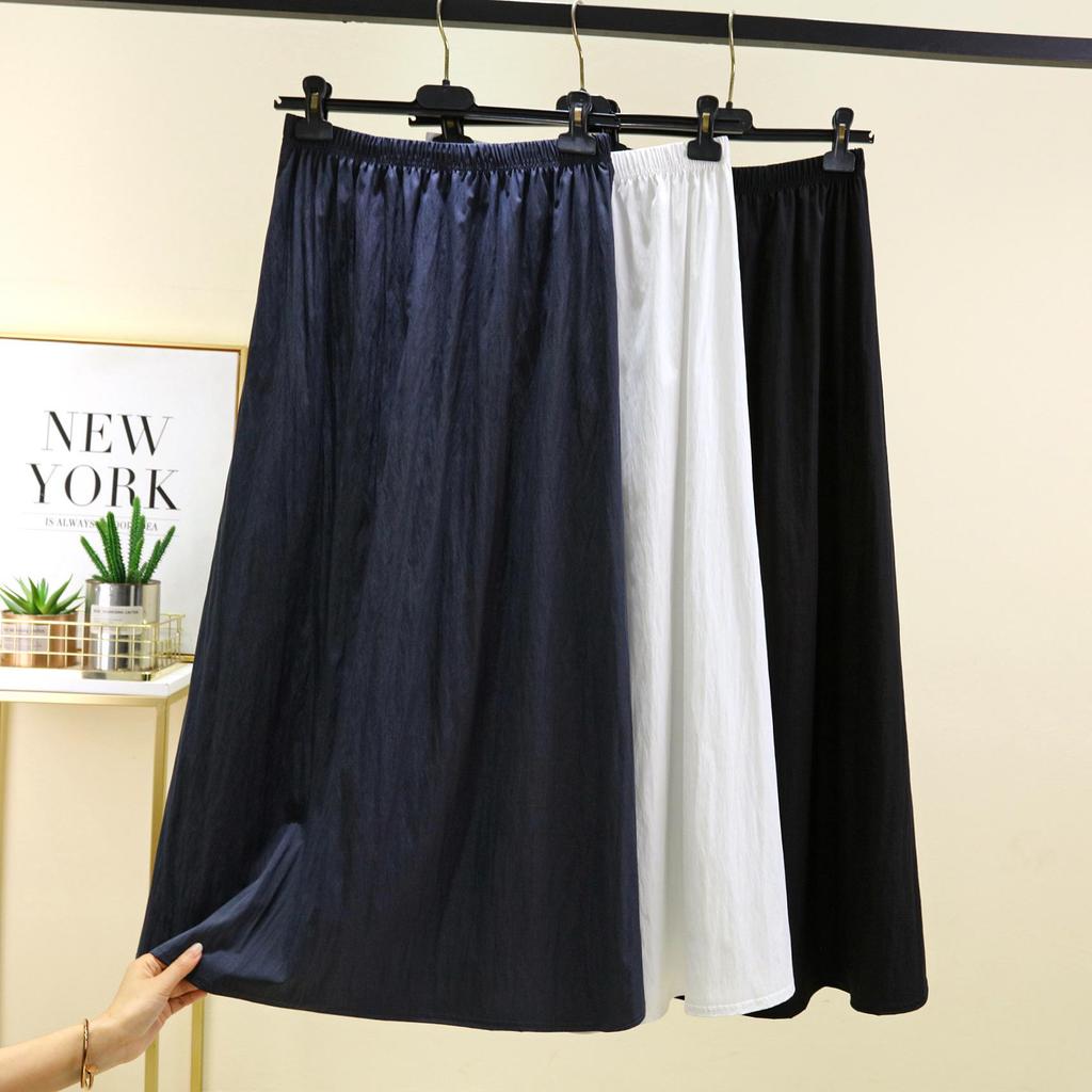 Women's High Waist Summer A-Line Maxi Skirt - Solid Color, Loose Fit