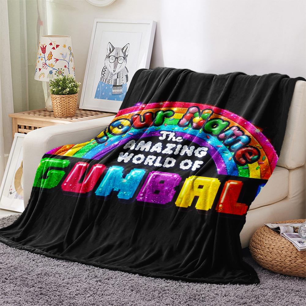 1PC Cartoon Characters Collage Custom Name Patterned Flannel Blanket Suitable For All Seasons For Home Decor Warmth And Comfort Gifts Holiday Present