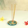 Handicrafts Paradise Tortoise Incense Holder Placed in Turquoise Glass