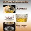 280ml Rotating Whiskey Glass Crystal Rum Glass Cocktail Party Drinking Gift Creative Crystal Premium Beer Glass