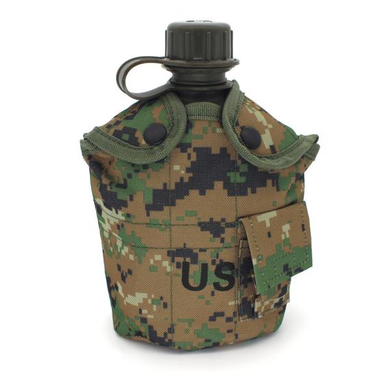 1L Army Military Water Bottle Camping Hiking Canteen Cup Portable for Outdoor