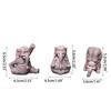 3 Pcs Cute Yoga Elephant Ornament Garden Micro Landscape Elephant Figurines Collectible Desk Ornament Room Decor Gift