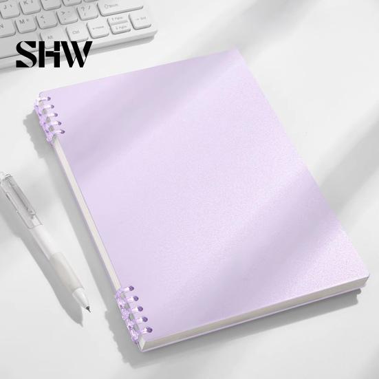 Study Supplies for Classroom A5 Spiral Notebook, Lined /Horizontal Grid/Blank Inner Page, Multifunctional Writing Pad Morandi Solid Color Cover