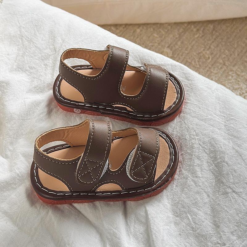 Baby Shoes 6-12 Months Girls' Squeaky Shoes Boys' Walking Shoes 1-2 Years Old Soft Sole Non-slip Beach Sandals