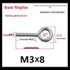 Closed Hook Eye Bolt Screw Ring Hanger - M2.5 to M8 Machine Thread