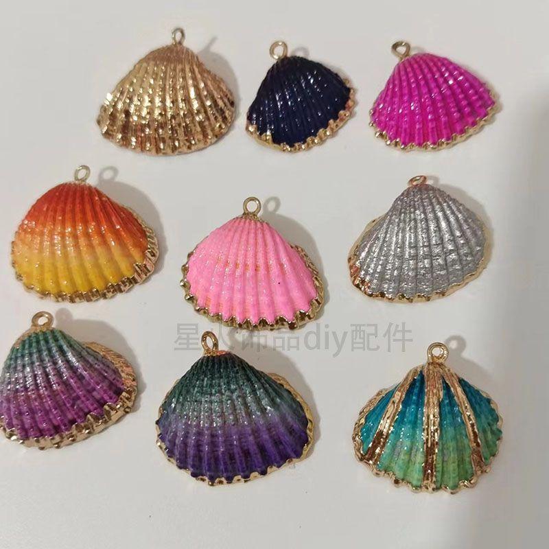 Conch Electroplating DIY Ornament Accessories Earrings Pendant Pendant Creative Handmade Natural Shell Scallop