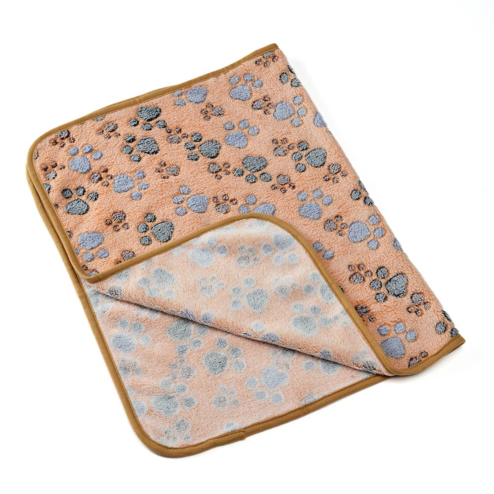 

Одеяло для собаки, зимнее теплое пушистое пушистое одеяло для щенка и кошки, милый след, толстая спальная кровать для домашних животных, удобные принадлежности для маленьких собак, чихуахуа M: 52*76CM