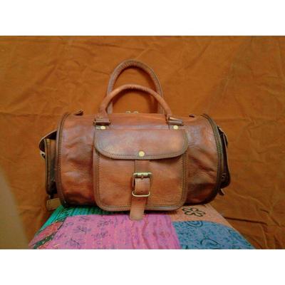 Ziegenleder Braun Gym Duffle Reisegepäck Echte Herrentasche Taschen Vintage