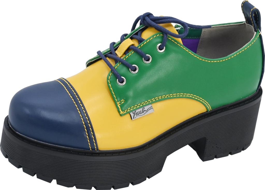 Yosuke Platform Shoes 6310007 Women's Navy Blue Combination Sizes 22.0cm-22.5cm