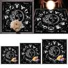 Quadratisches Flanell Tarot Altartuch Brettspielunterlage Astrologische Orakelunterlage Tischdecke Kartenmatte Wahrsagertischtuch