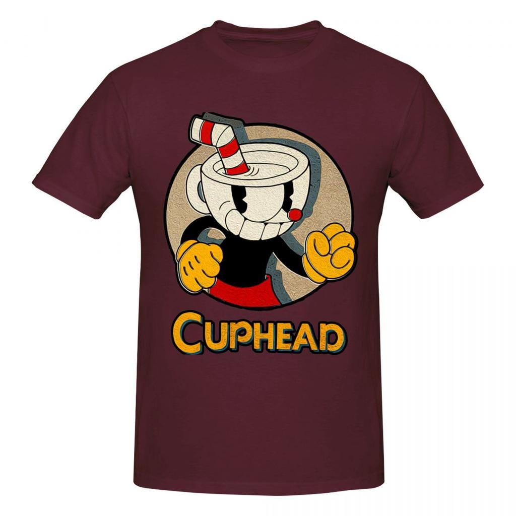 Cuphead Coole T-Shirts Grafik Y2k Einzigartig Rundhals Unisex Wounisex T-Shirt Kleidung