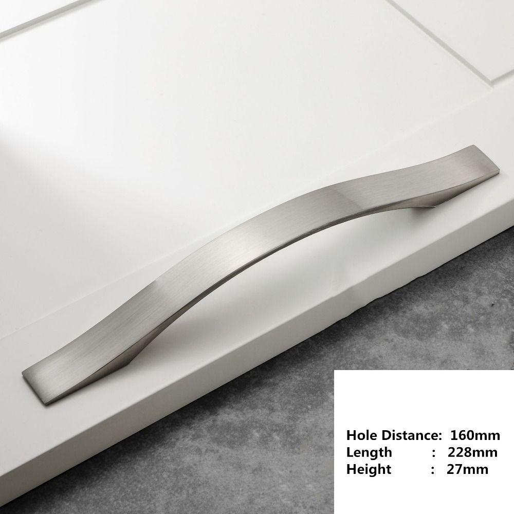 Modern Kitchen Drawer Cabinet Brushed Silver Furniture Hardware  Home Improvement