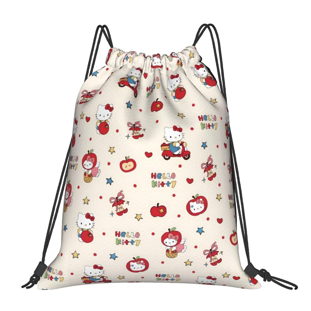 Custom Kitties Kitten Drawstring Backpack Women Men Sport Gym Sackpack Portable Cat Anime Shopping Bag Sack