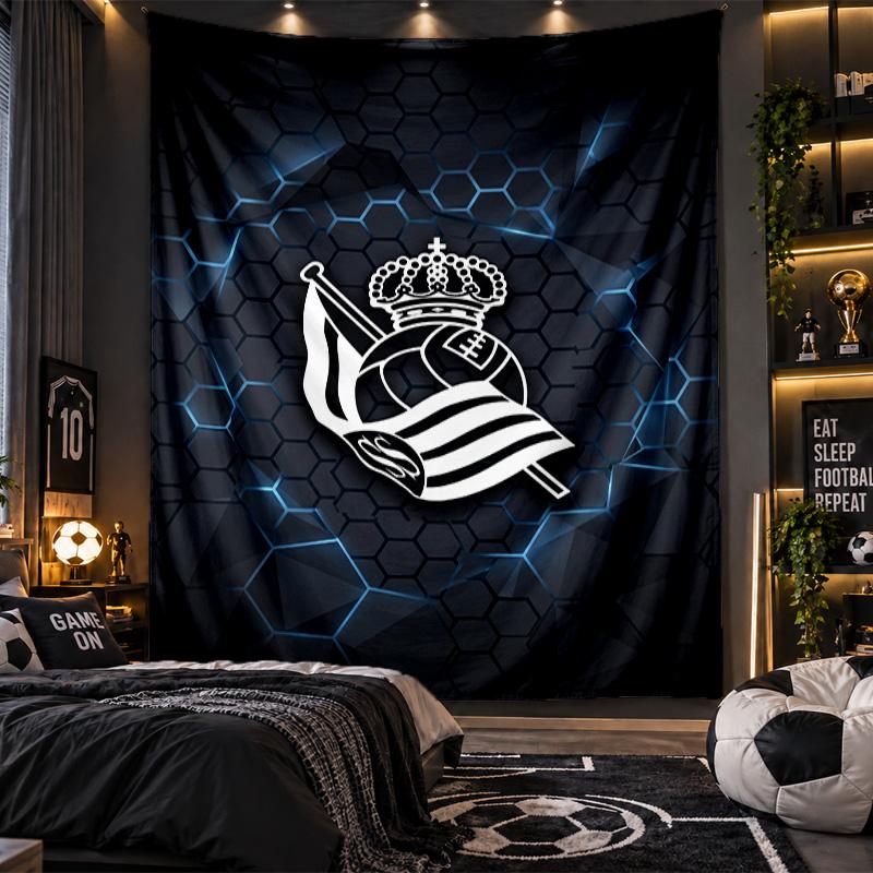Wall Hanging Tapestry Real Sociedad FC Print Cloth for Living Room Bedroom Home Decor