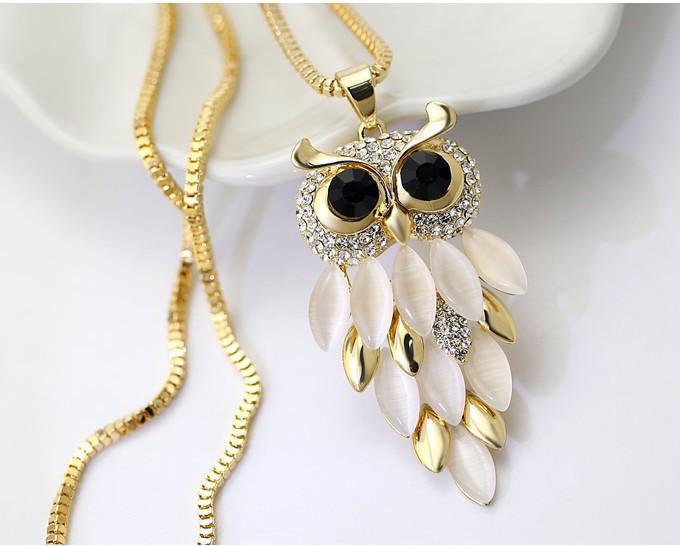 Long Owl Sweater Chain Women'S European And American Necklace High-End Pendant 9080