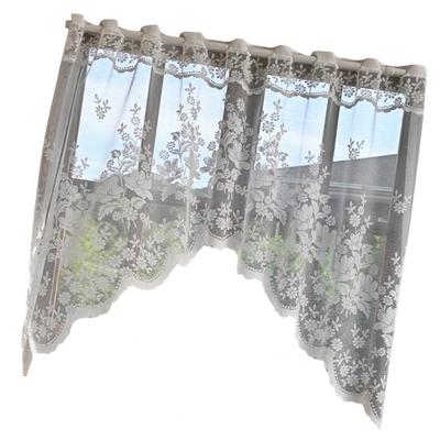 Half Sheer Lace Curtain With Florals Styles Window Dressing Solution Soft Filtering Home Decoration